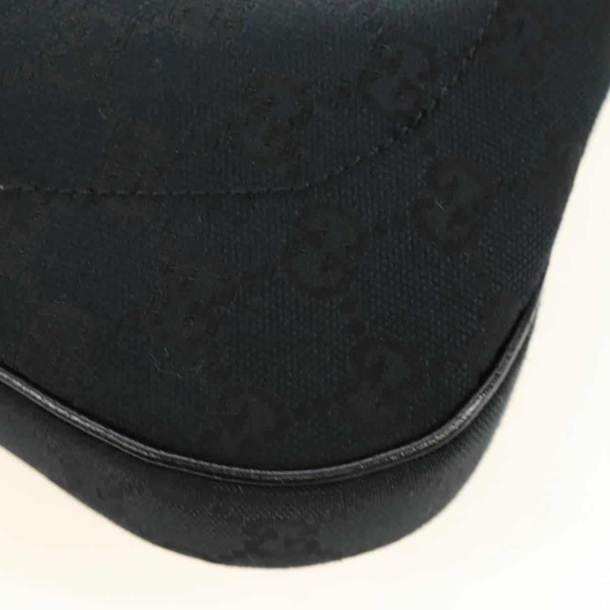 GUCCI New Jackie GG Canvas Shoulder Bag Black Gold 137335 Auth 183724V