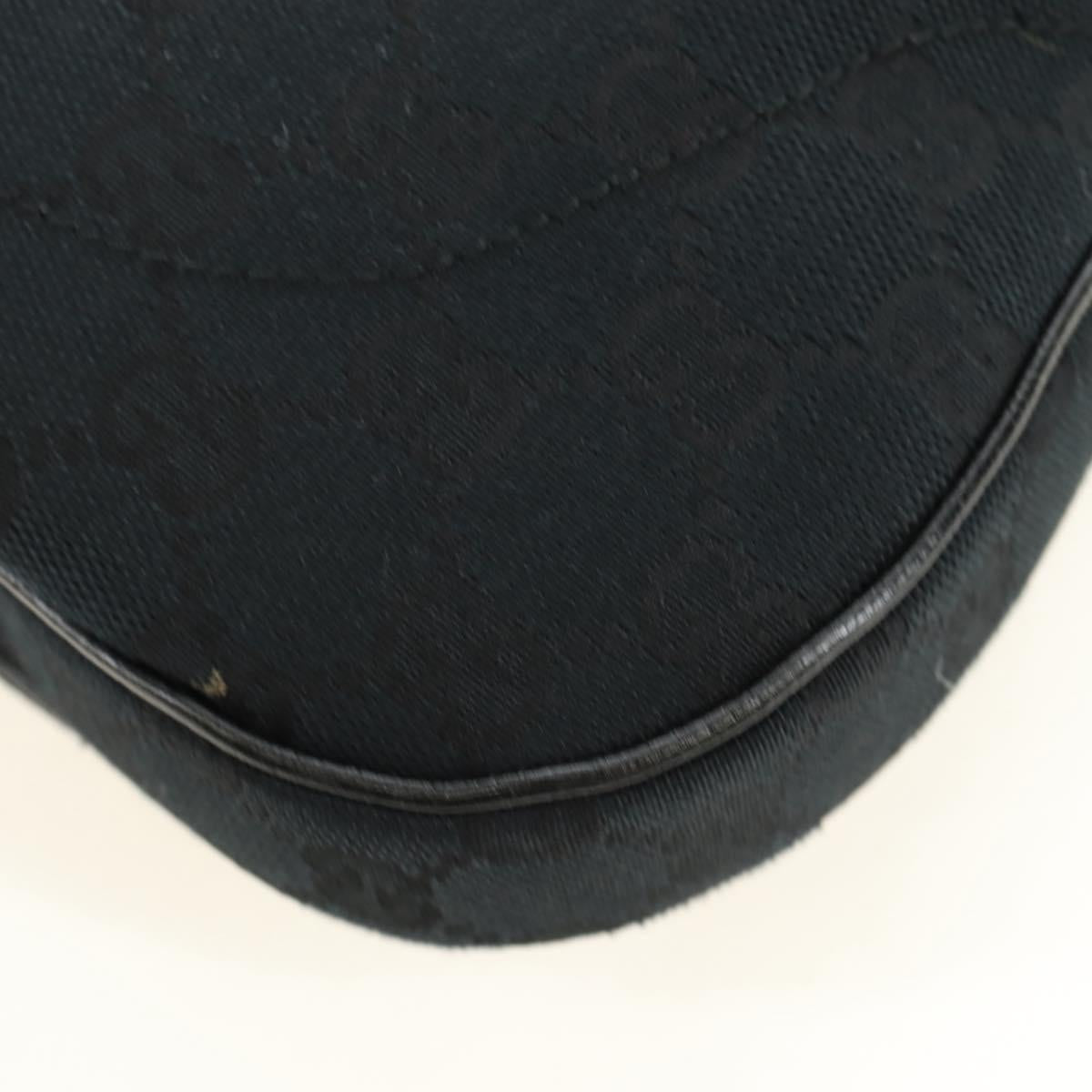 GUCCI New Jackie GG Canvas Shoulder Bag Black Gold 137335 Auth 183724V