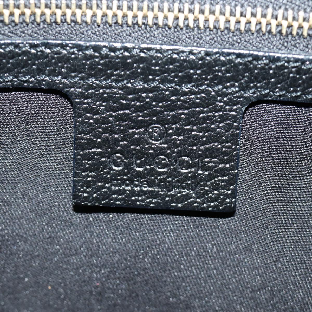 GUCCI New Jackie GG Canvas Shoulder Bag Black Gold 137335 Auth 183724V