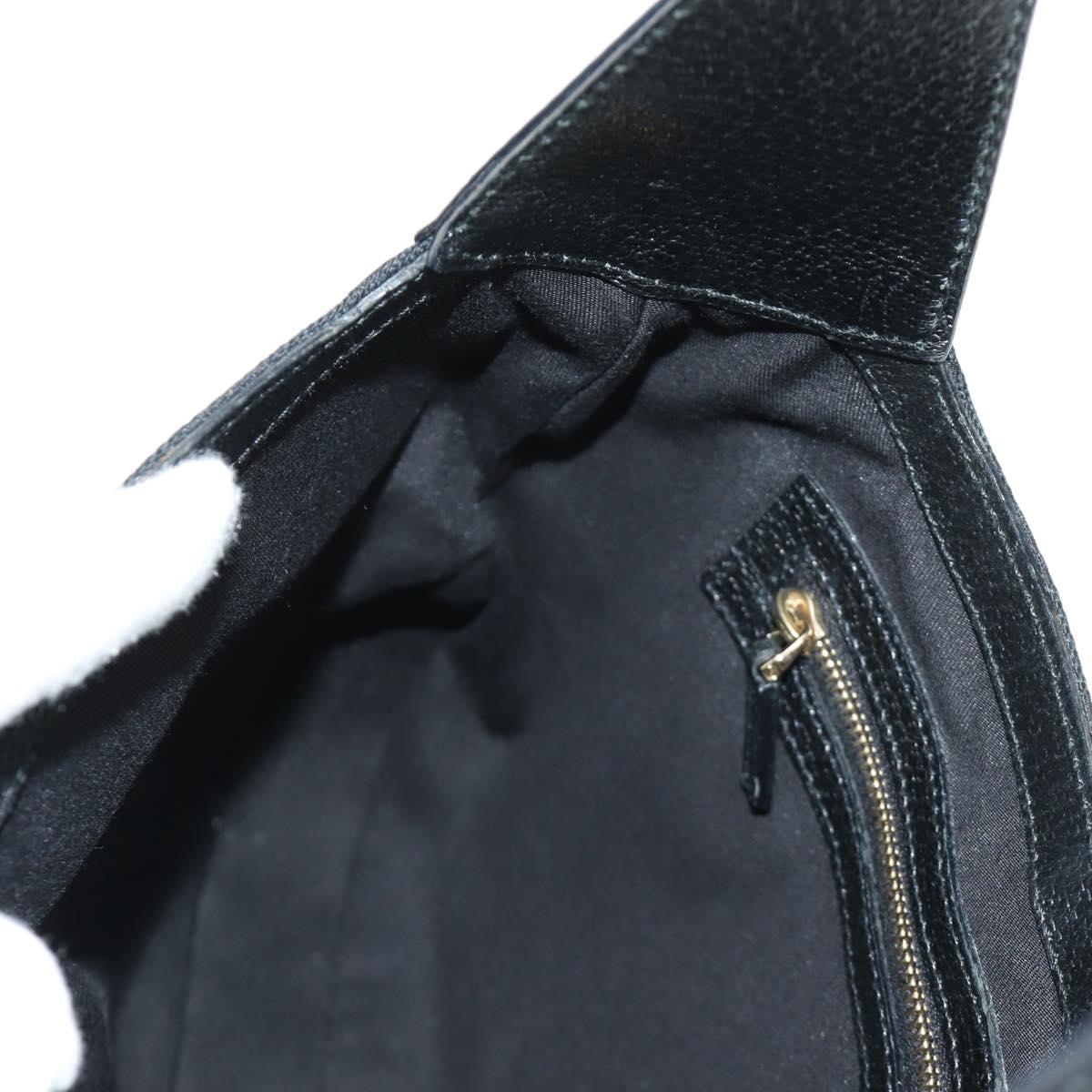 GUCCI New Jackie GG Canvas Shoulder Bag Black Gold 137335 Auth 183724V
