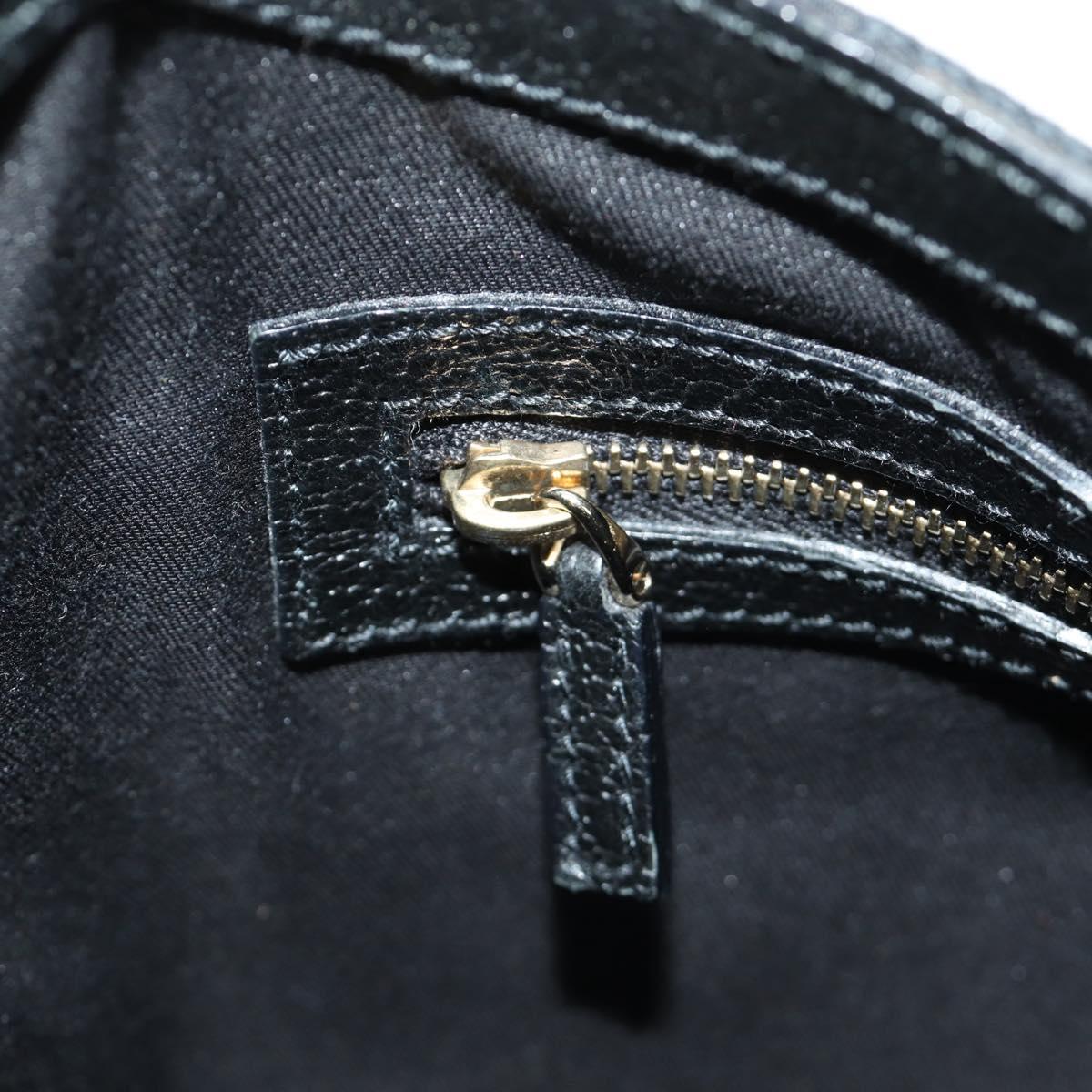 GUCCI New Jackie GG Canvas Shoulder Bag Black Gold 137335 Auth 183724V