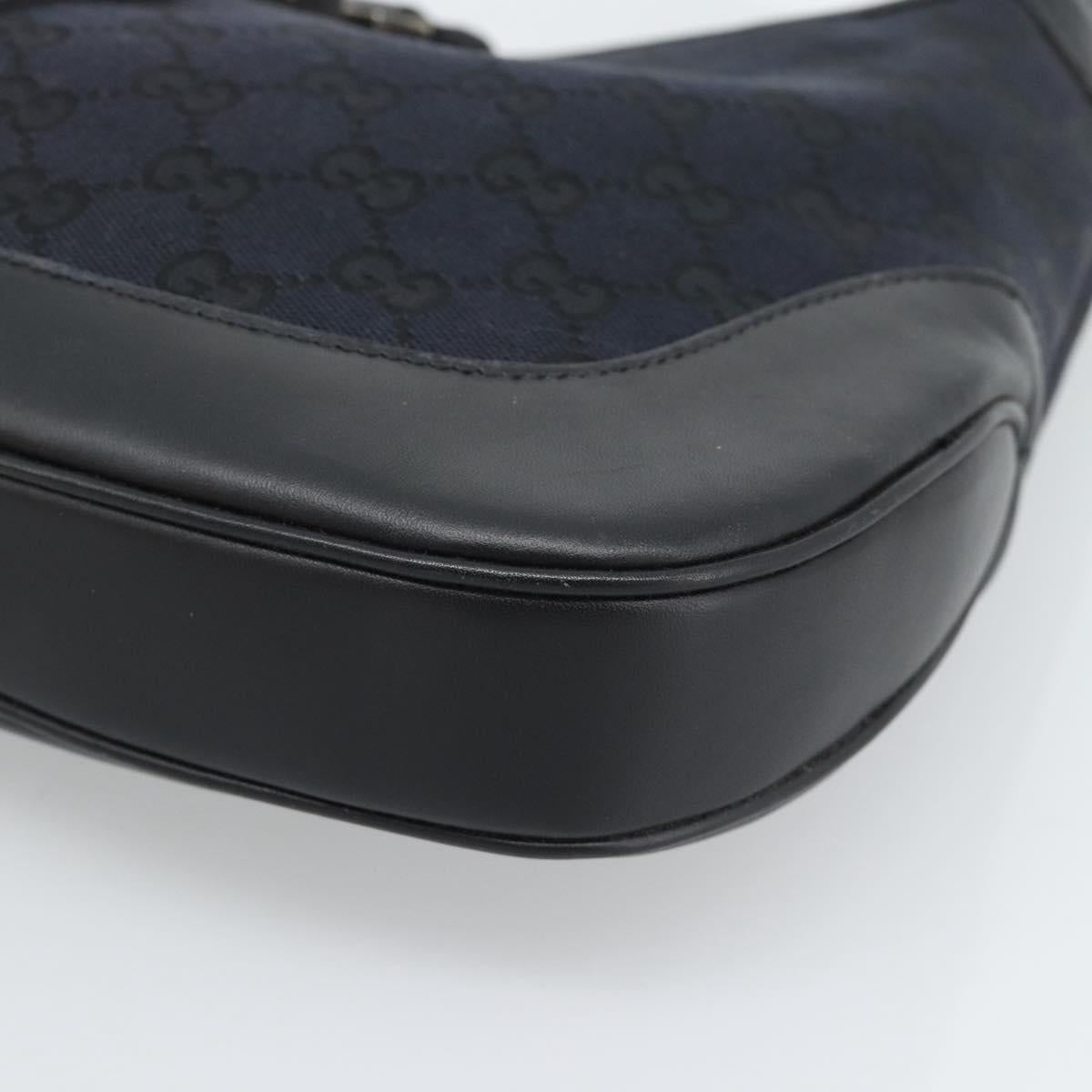 GUCCI GG Canvas Jackie Shoulder Bag Black Silver 001 8806 Auth 183726V