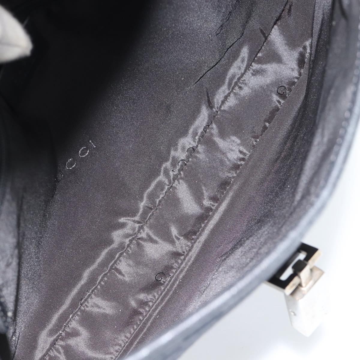 GUCCI GG Canvas Jackie Shoulder Bag Black Silver 001 8806 Auth 183726V