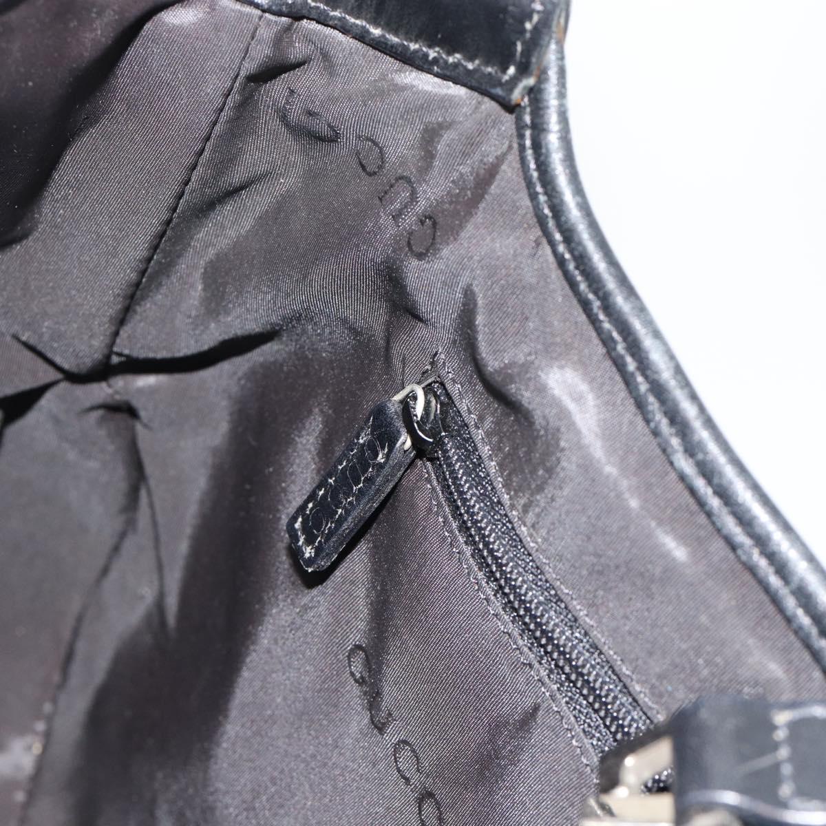 GUCCI GG Canvas Jackie Shoulder Bag Black Silver 001 8806 Auth 183726V