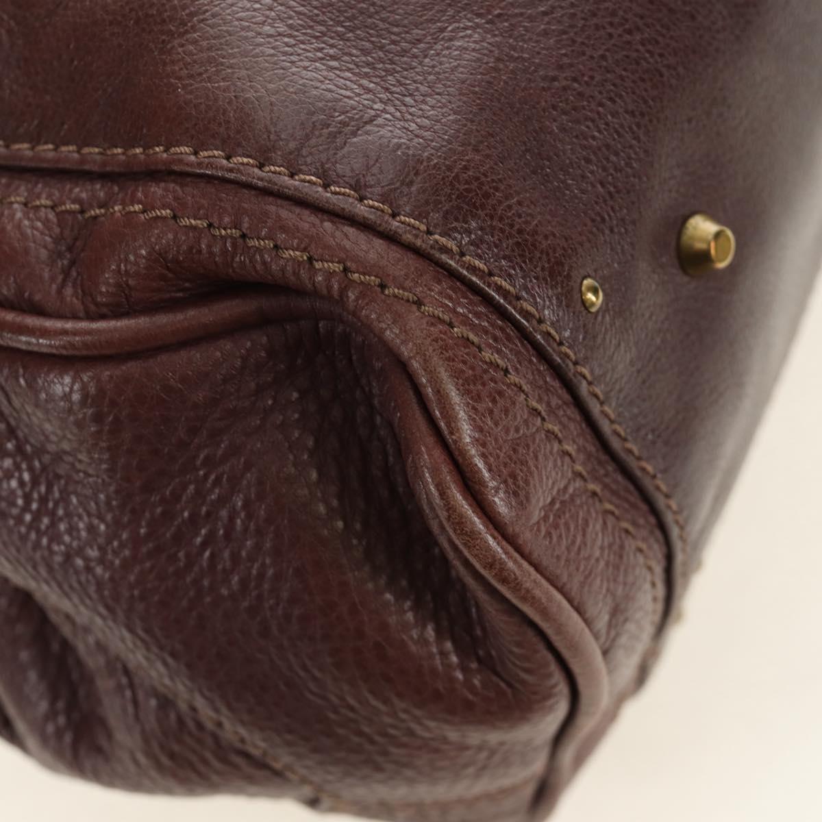Chloe Paddington Hand Bag Leather Bordeaux Silver Auth 183727M