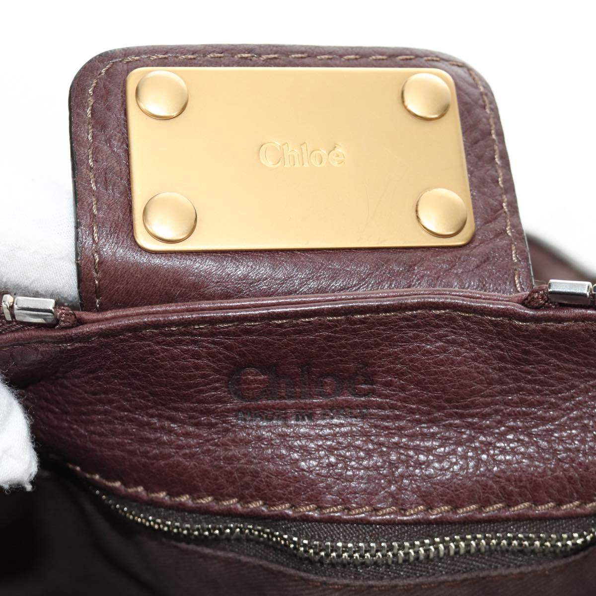 Chloe Paddington Hand Bag Leather Bordeaux Silver Auth 183727M