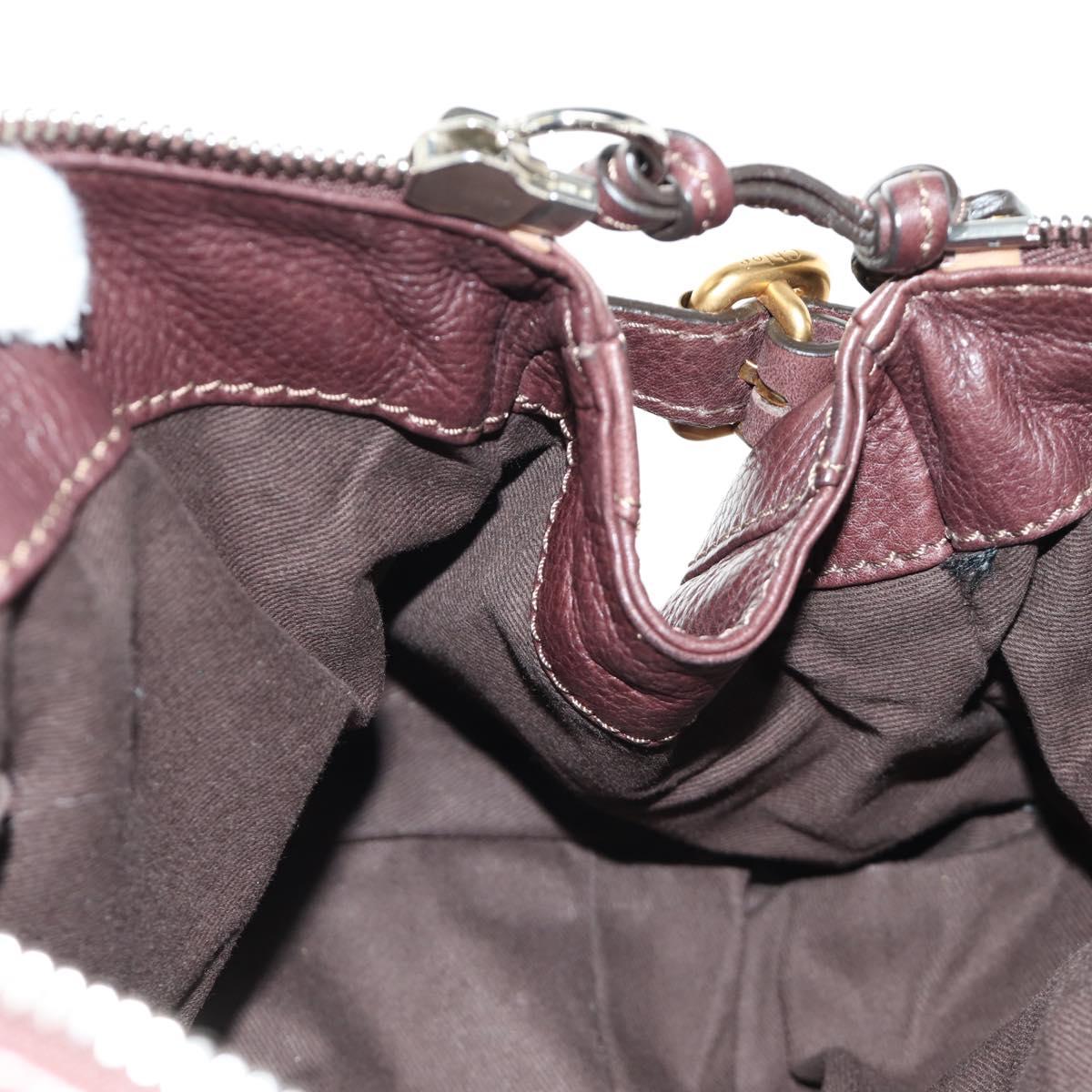 Chloe Paddington Hand Bag Leather Bordeaux Silver Auth 183727M