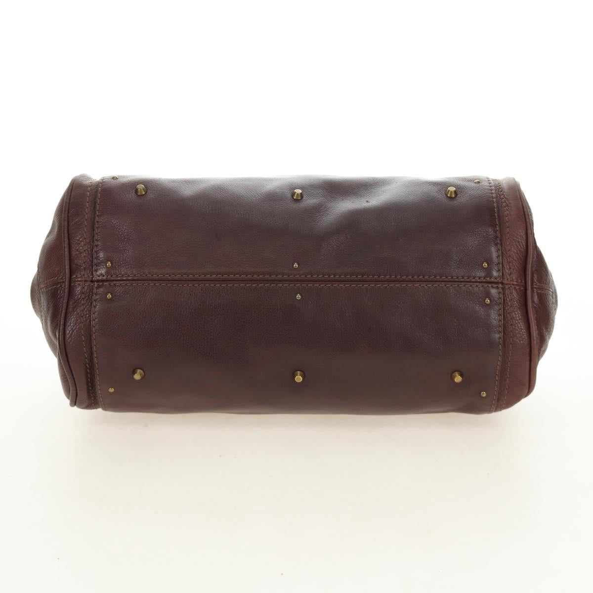Chloe Paddington Hand Bag Leather Bordeaux Silver Auth 183727M