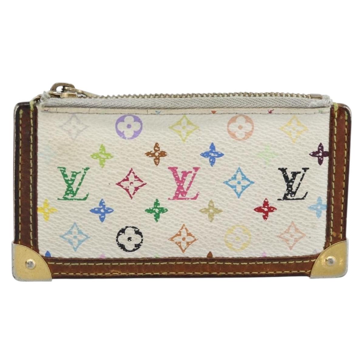 LOUIS VUITTON Monogram Multicolor Pochette Cles Purse White M92655 Auth 183733