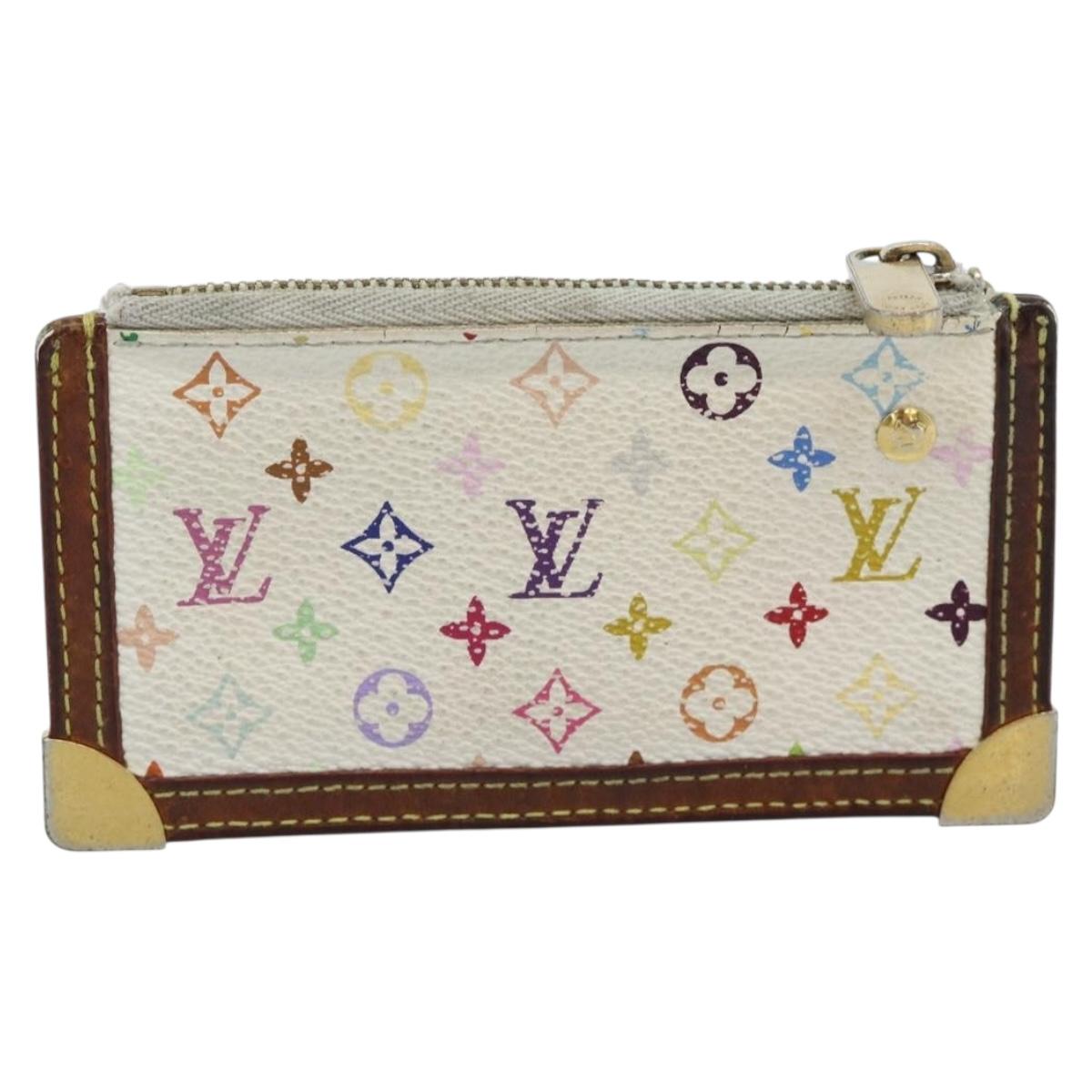 LOUIS VUITTON Monogram Multicolor Pochette Cles Purse White M92655 Auth 183733