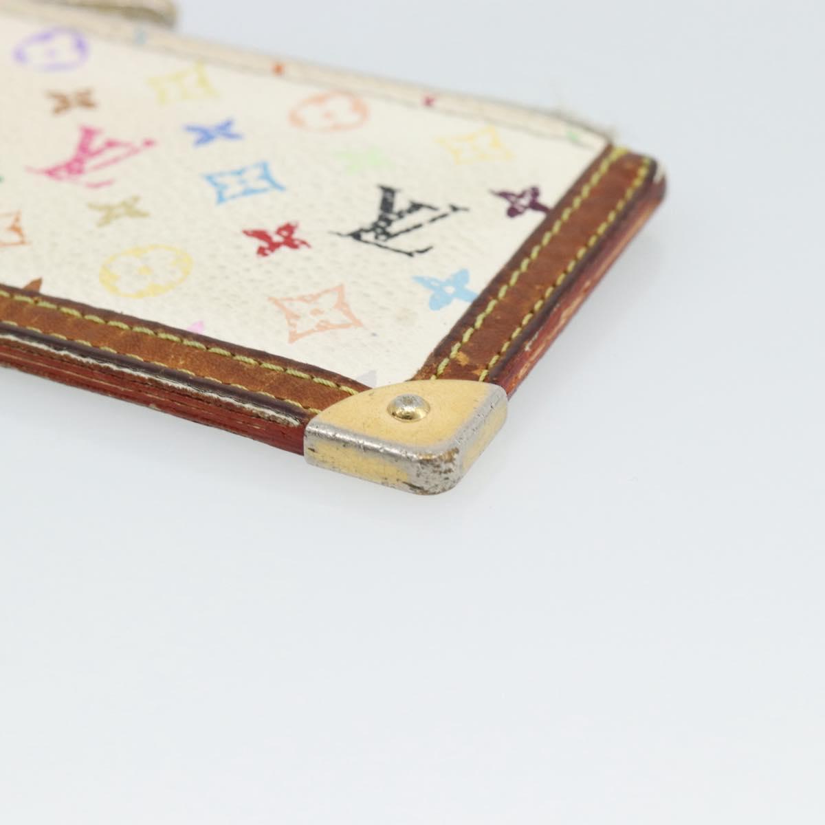 LOUIS VUITTON Monogram Multicolor Pochette Cles Purse White M92655 Auth 183733