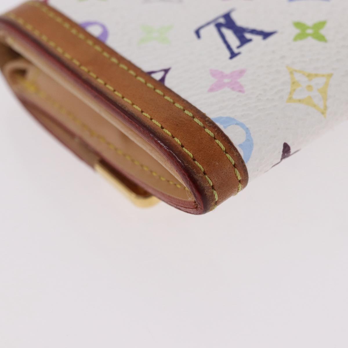 LOUIS VUITTON Multicolor Porte Monnaie Pla Coin Purse White M92657 Auth 183734V