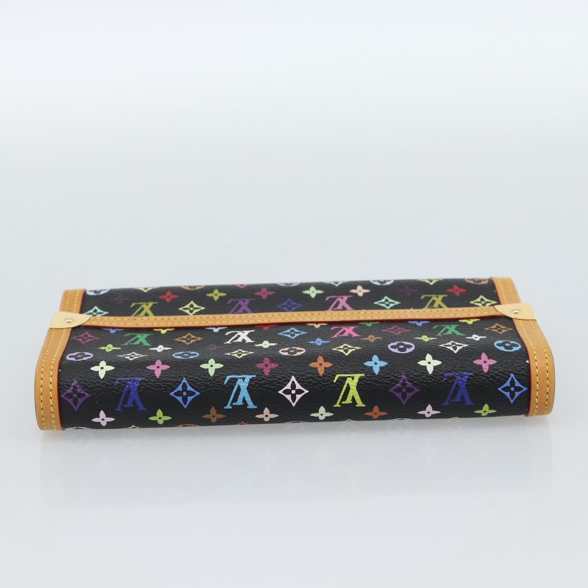 LOUIS VUITTON Monogram Multicolor Porte Tresor Wallet Black M92658 Auth 183735SAV