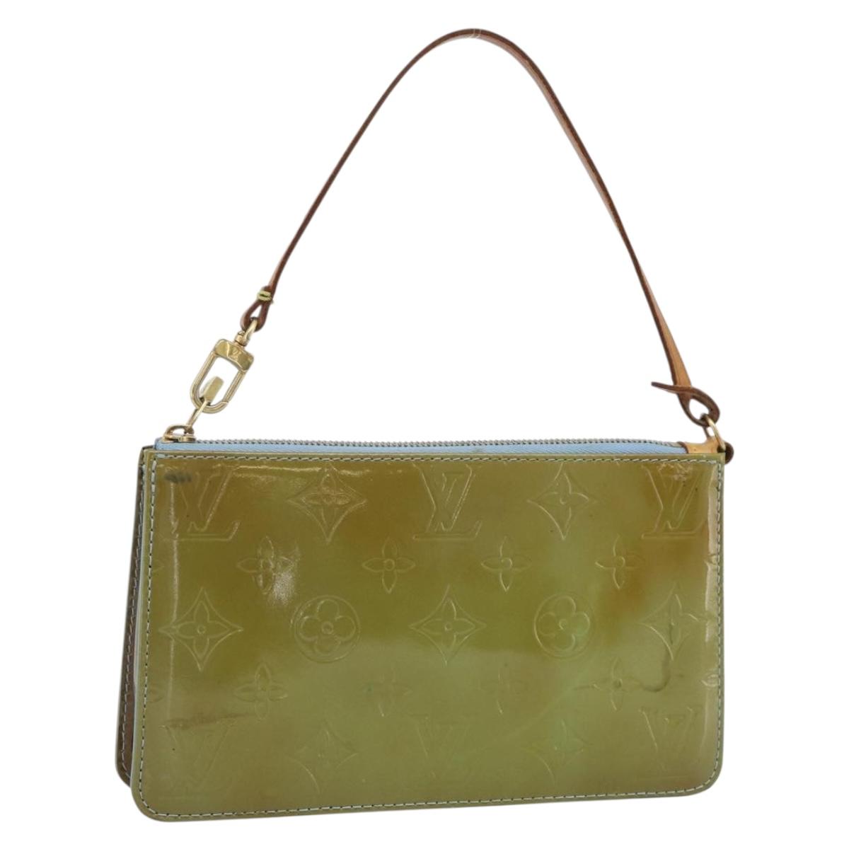 LOUIS VUITTON Monogram Vernis Lexington Pouch Baby Blue M91011 LV Auth 183736