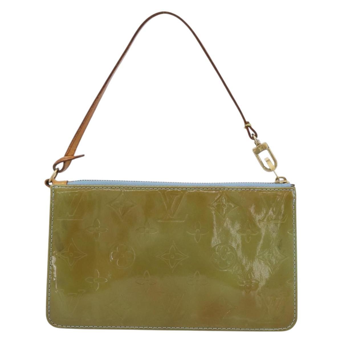 LOUIS VUITTON Monogram Vernis Lexington Pouch Baby Blue M91011 LV Auth 183736