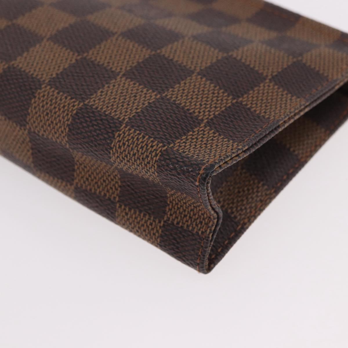 LOUIS VUITTON Damier Ebene Poche Toilette 15 Pouch N47548 LV Auth 183737V