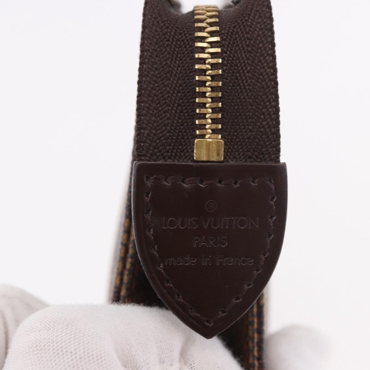 LOUIS VUITTON Damier Ebene Poche Toilette 15 Pouch N47548 LV Auth 183737V