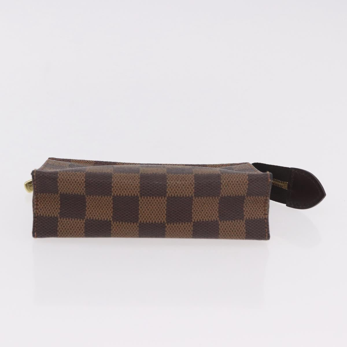 LOUIS VUITTON Damier Ebene Poche Toilette 15 Pouch N47548 LV Auth 183737V