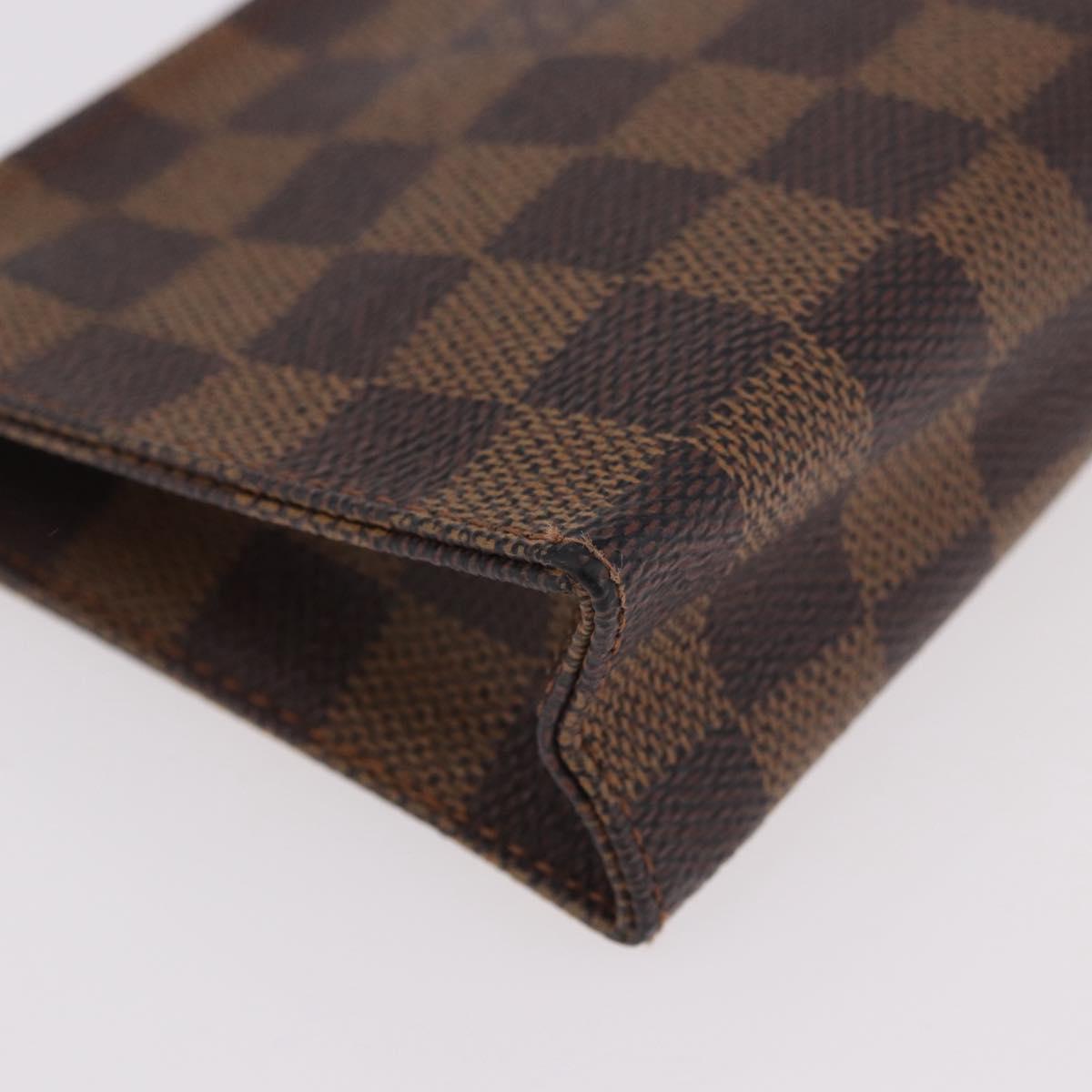 LOUIS VUITTON Damier Ebene Poche Toilette 15 Pouch N47548 LV Auth 183737V