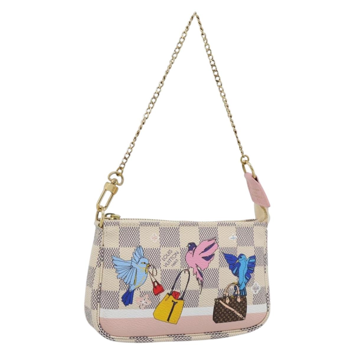 LOUIS VUITTON Damier Azur Mini Pochette Accessoires Pouch N64451 Auth 183738SM