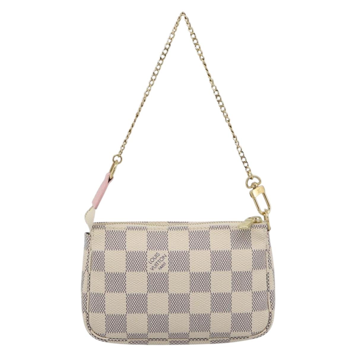 LOUIS VUITTON Damier Azur Mini Pochette Accessoires Pouch N64451 Auth 183738SM