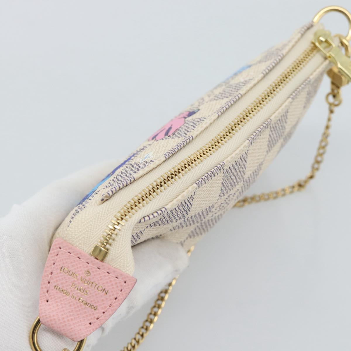 LOUIS VUITTON Damier Azur Mini Pochette Accessoires Pouch N64451 Auth 183738SM