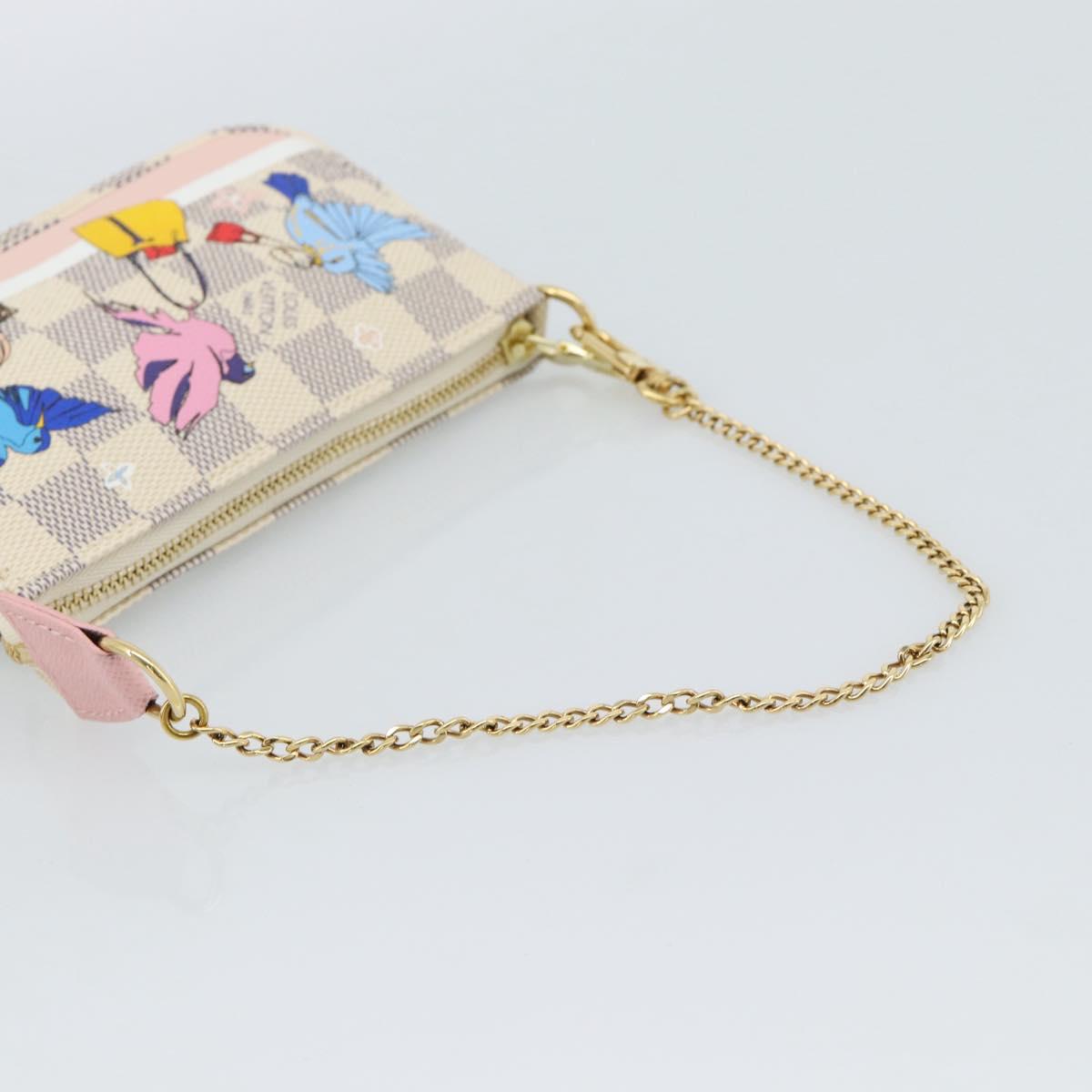 LOUIS VUITTON Damier Azur Mini Pochette Accessoires Pouch N64451 Auth 183738SM
