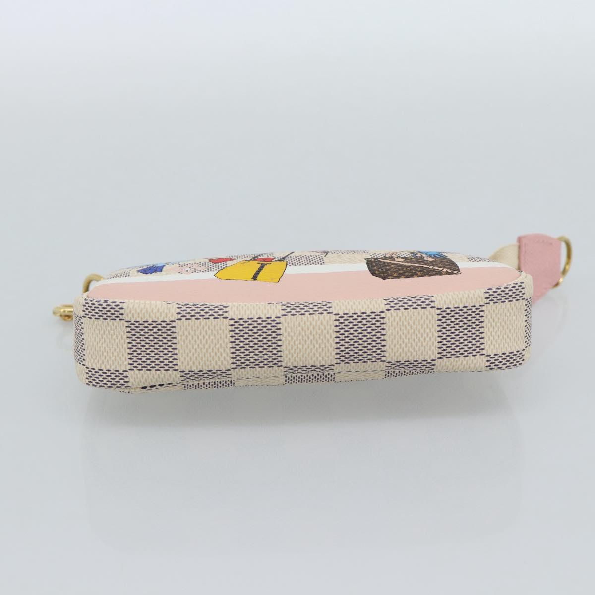 LOUIS VUITTON Damier Azur Mini Pochette Accessoires Pouch N64451 Auth 183738SM