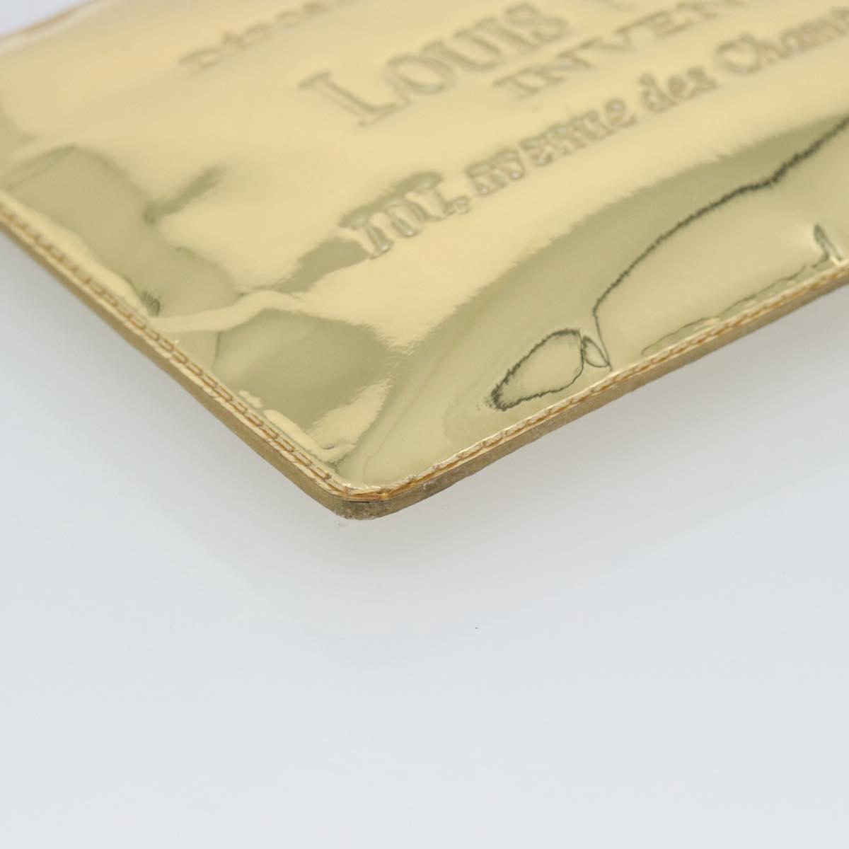 LOUIS VUITTON Monogram Miroir Pochette Plat Clutch Bag Gold M95278 Auth 183739V