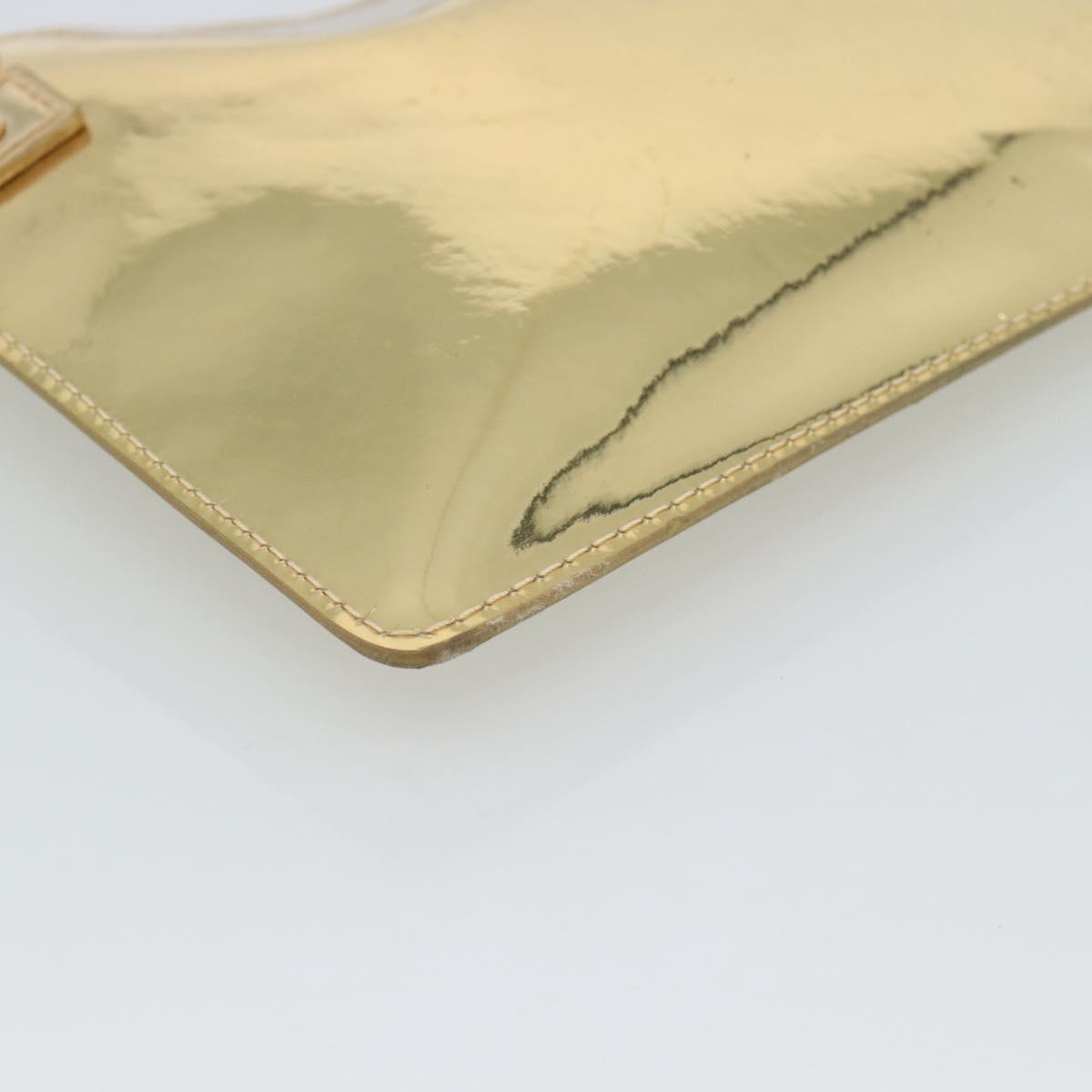 LOUIS VUITTON Monogram Miroir Pochette Plat Clutch Bag Gold M95278 Auth 183739V