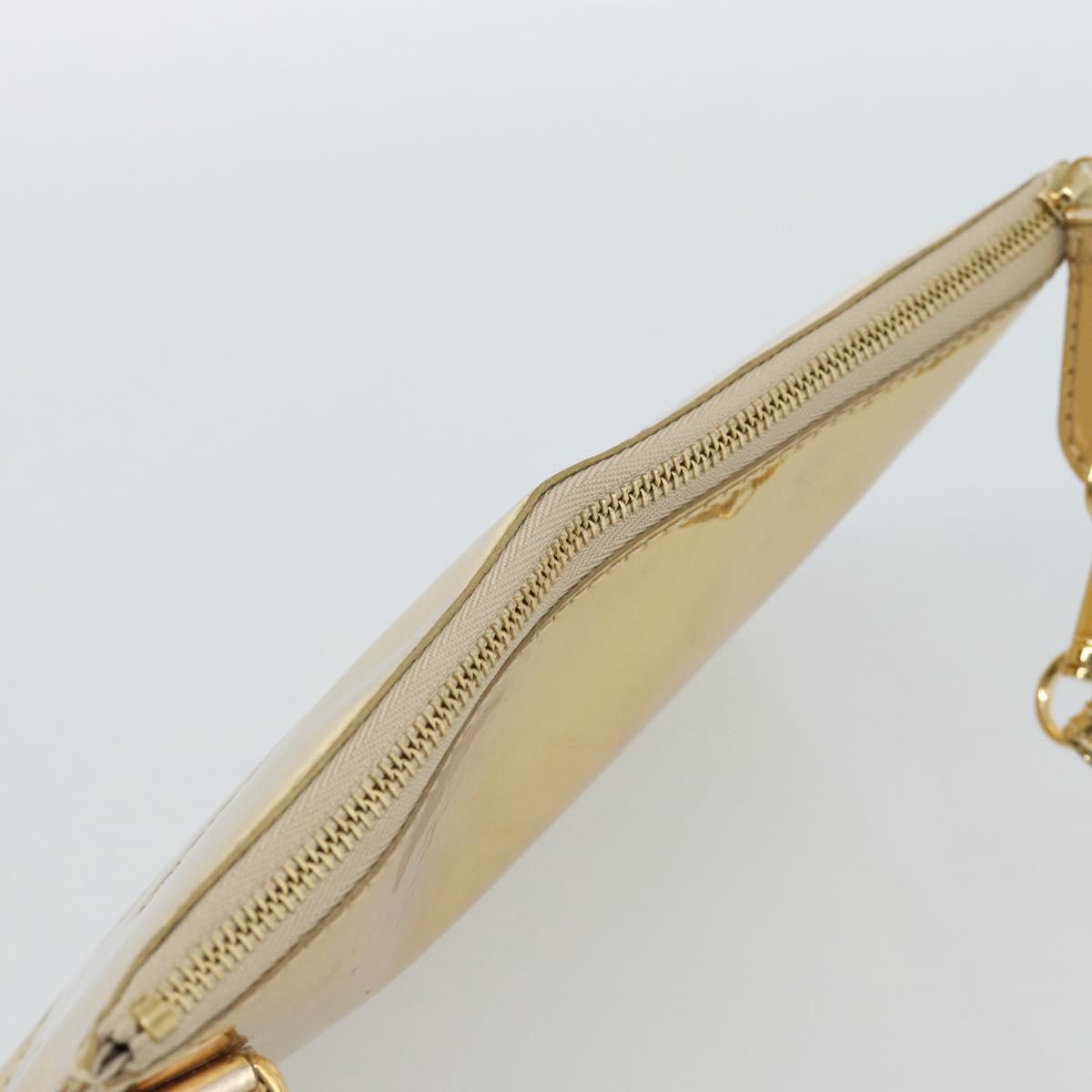 LOUIS VUITTON Monogram Miroir Pochette Plat Clutch Bag Gold M95278 Auth 183739V