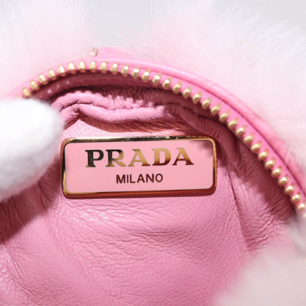 PRADA Pouch fur Pink Gold Auth 183742M