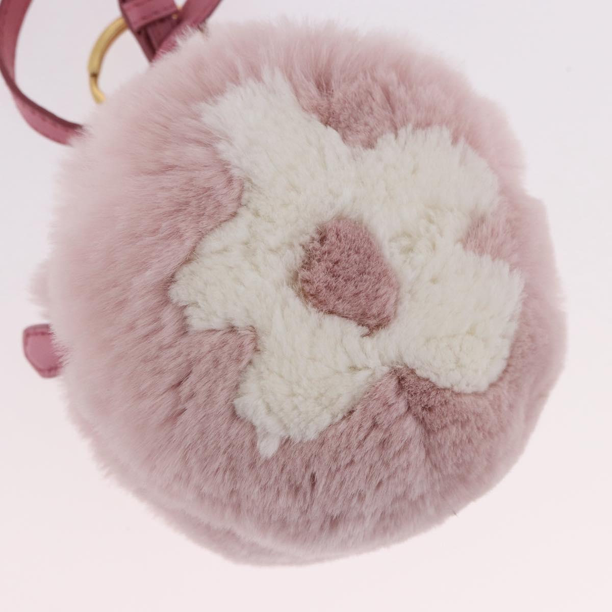 PRADA Pouch fur Pink Gold Auth 183742M
