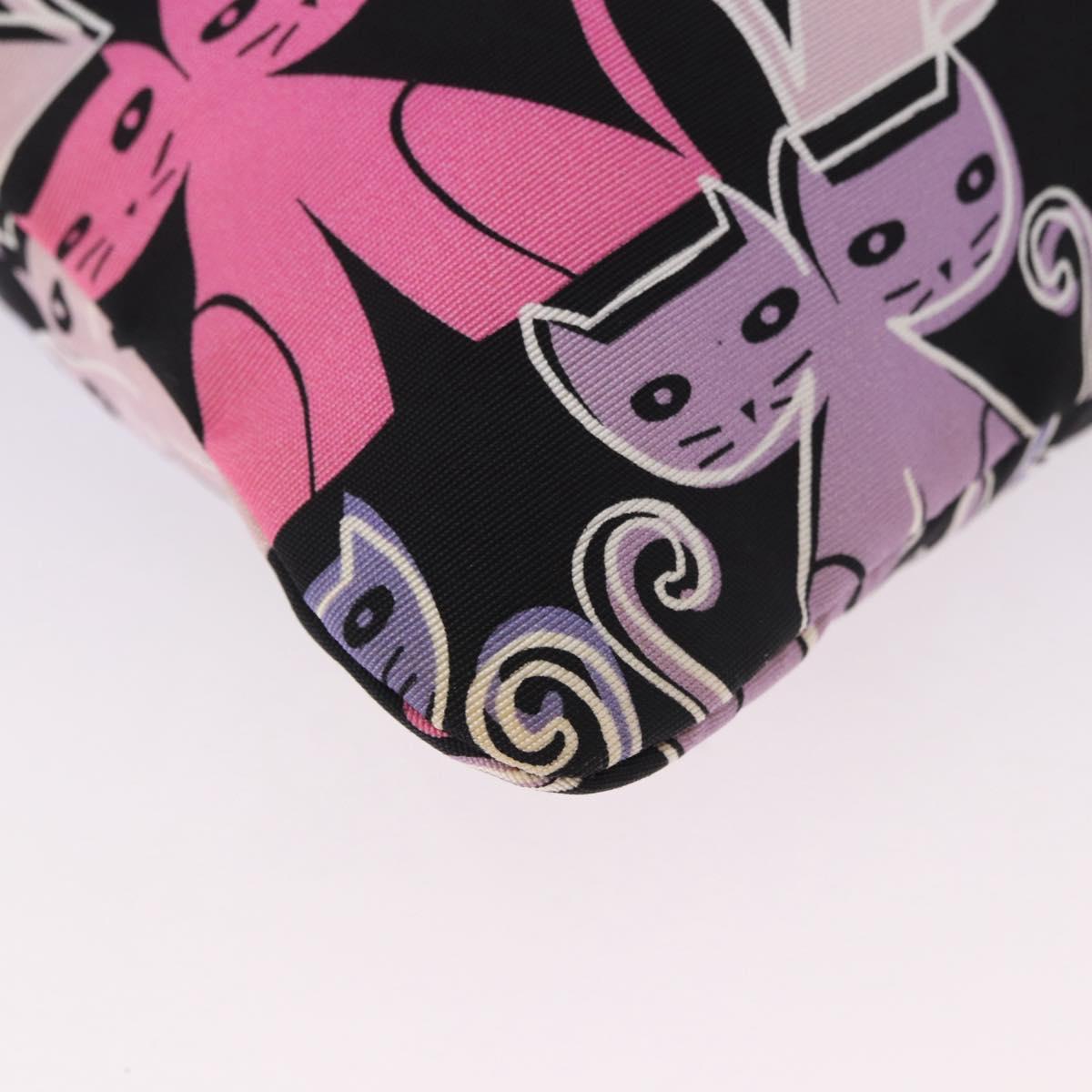 Miu Miu CANAPA CATS Drawstring Pouch Canvas Black Auth 183758M