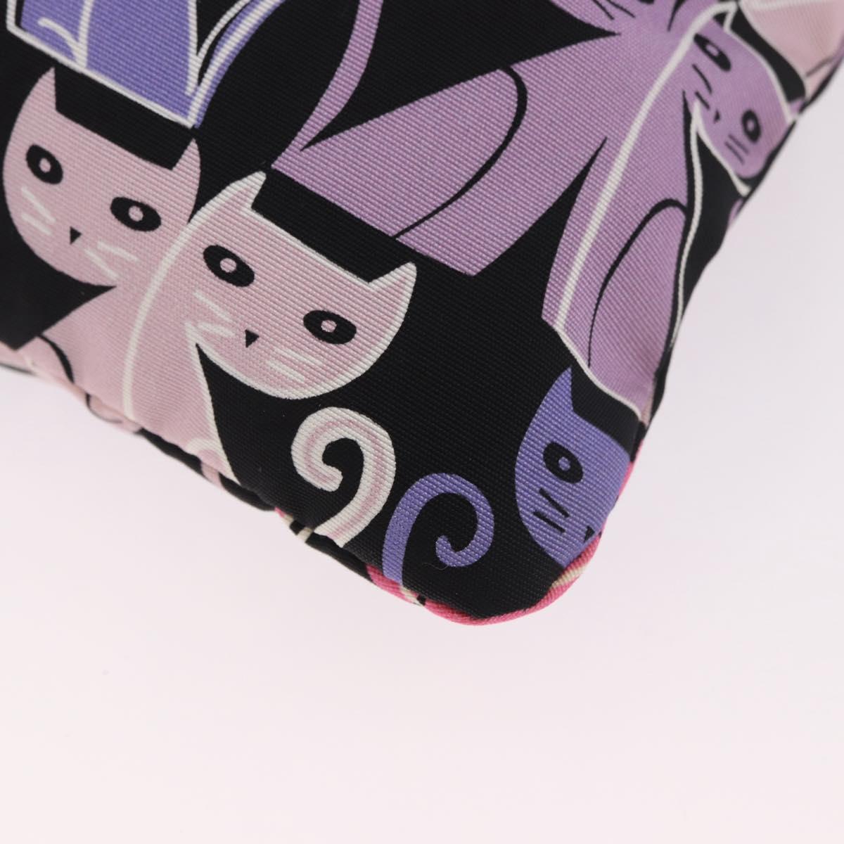 Miu Miu CANAPA CATS Drawstring Pouch Canvas Black Auth 183758M