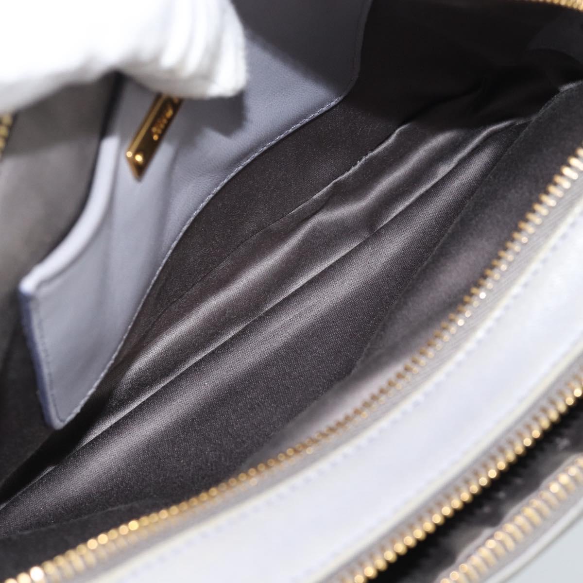 Miu Miu Matelasse Shoulder Bag Leather Gray Gold Auth 183759