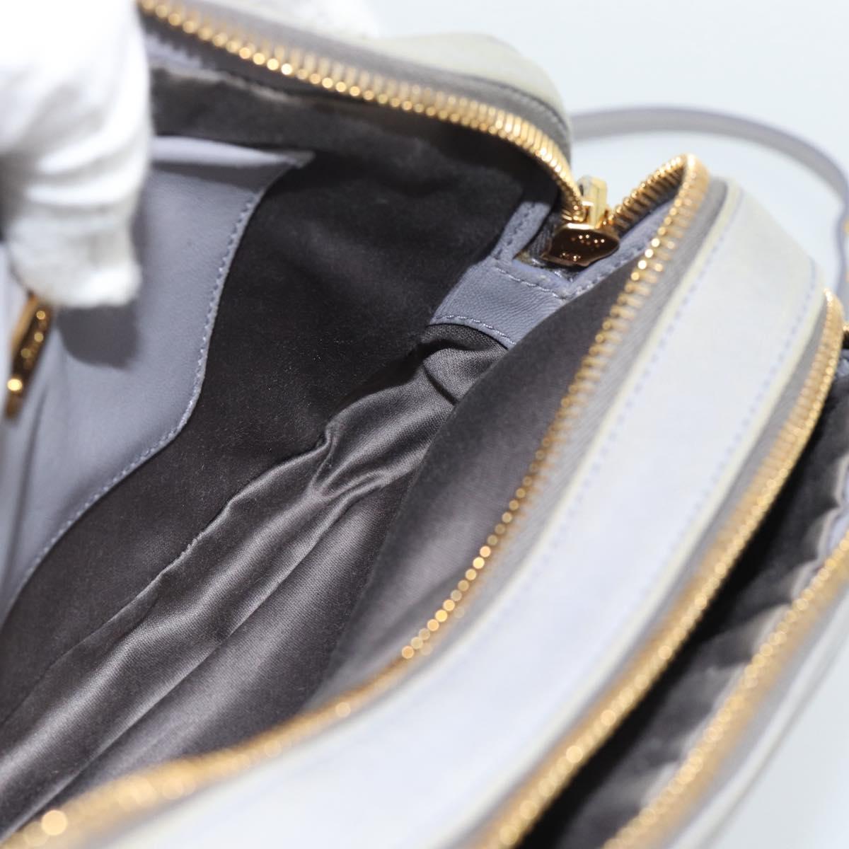 Miu Miu Matelasse Shoulder Bag Leather Gray Gold Auth 183759