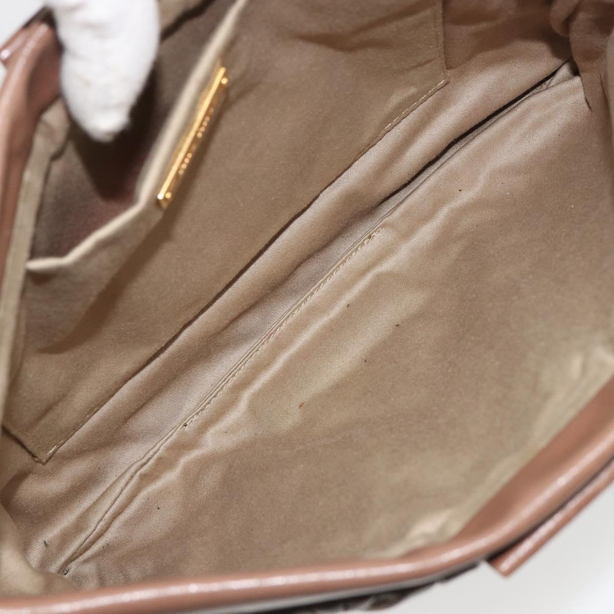 Miu Miu Matelasse Clutch Bag Leather Brown Gold Auth 183761A