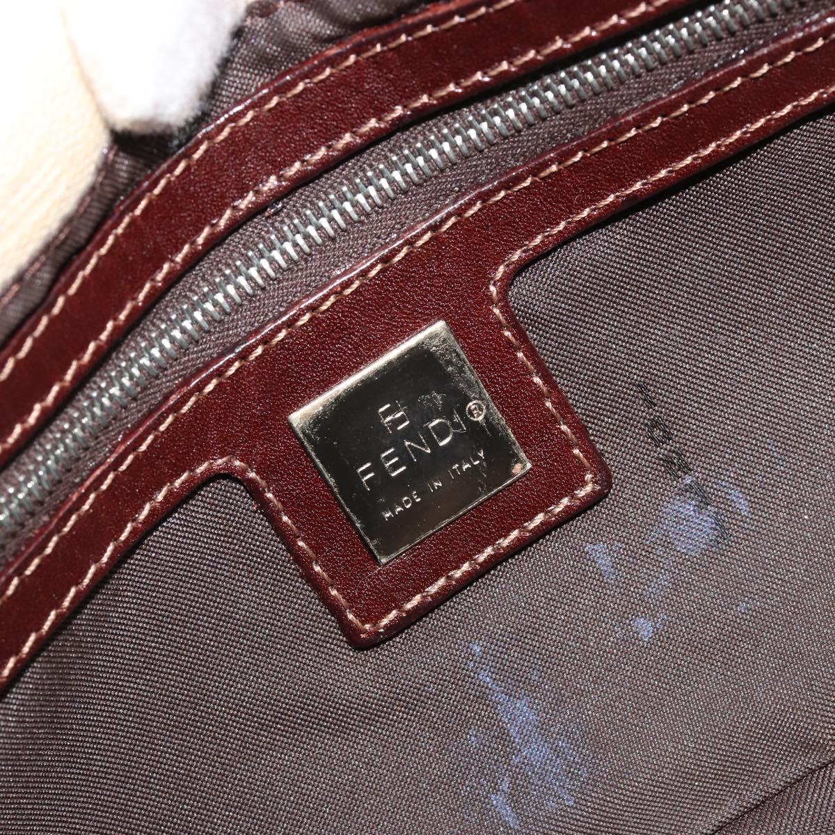 FENDI Zucca Canvas Mamma Baguette Shoulder Bag Beige Silver Auth 183769SAV