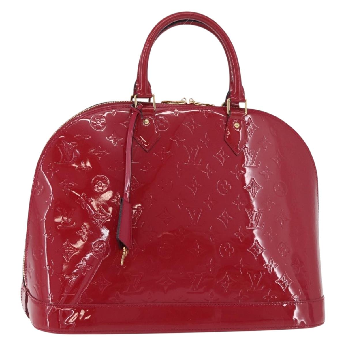 LOUIS VUITTON Vernis Alma GM Hand Bag Rouge Grunadine M91692 LV Auth 183772A