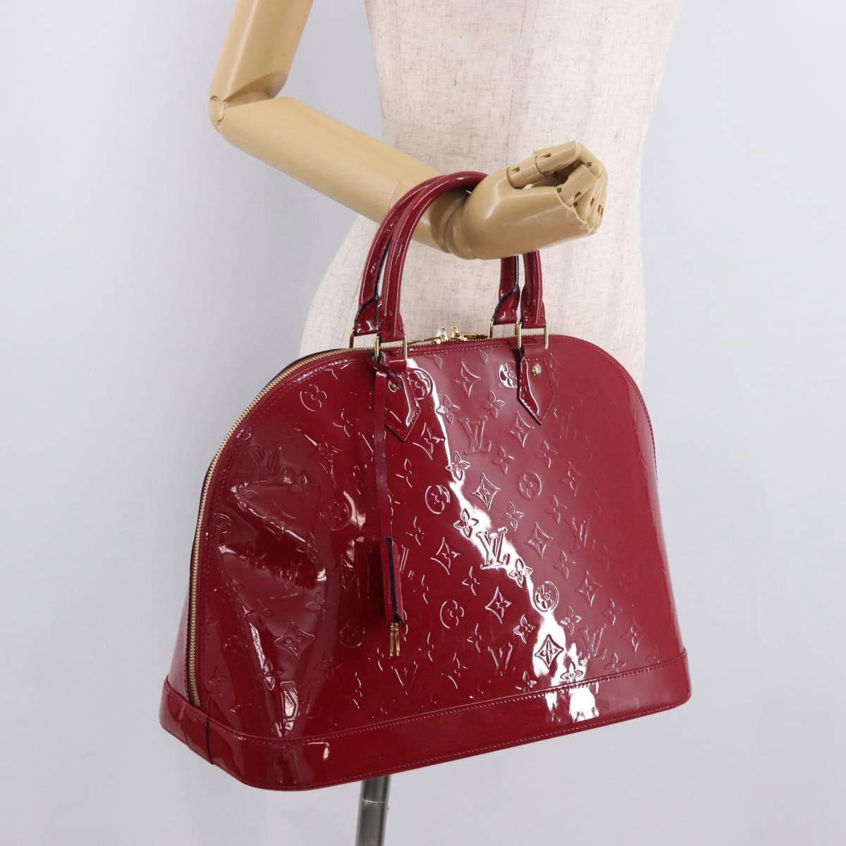 LOUIS VUITTON Vernis Alma GM Hand Bag Rouge Grunadine M91692 LV Auth 183772A