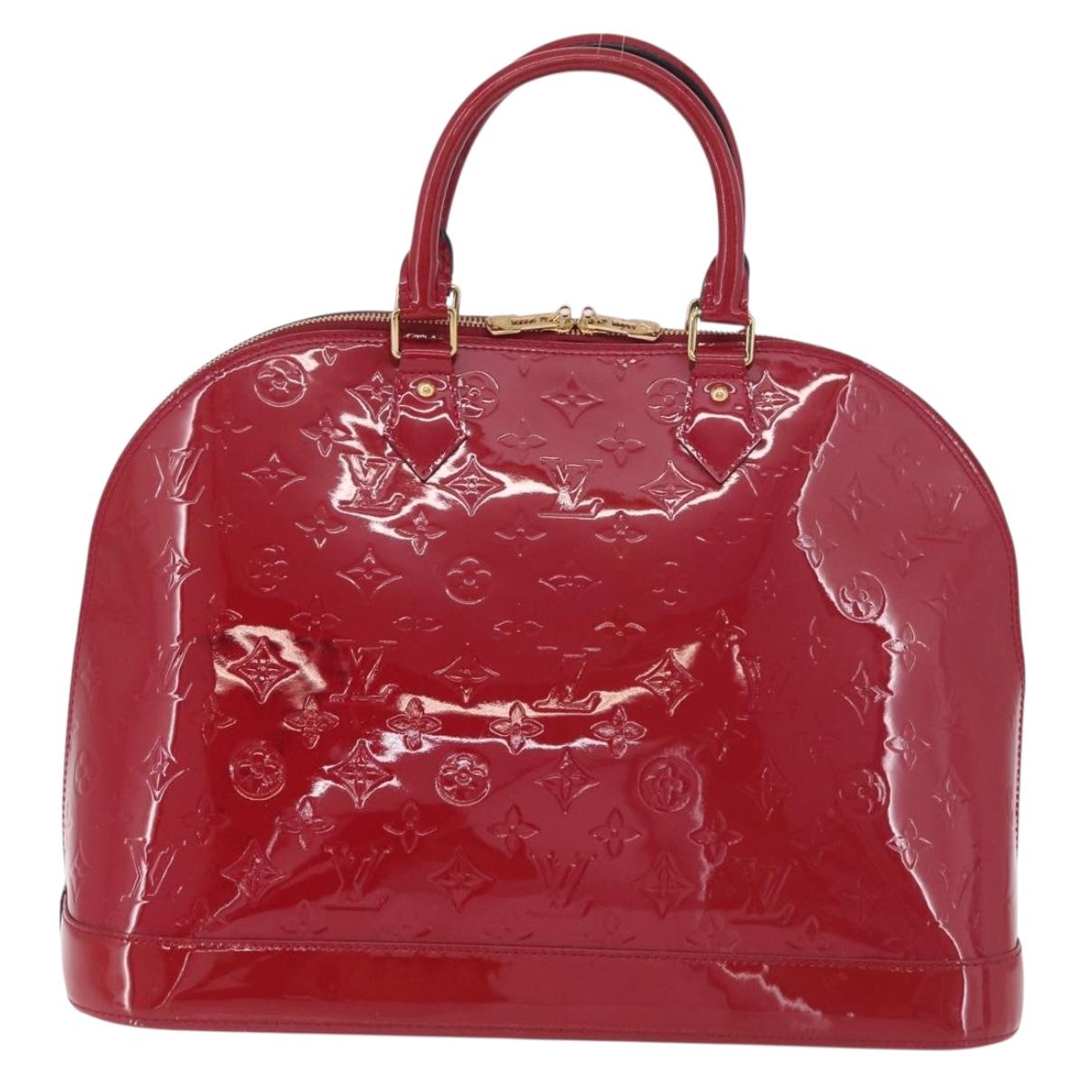 LOUIS VUITTON Vernis Alma GM Hand Bag Rouge Grunadine M91692 LV Auth 183772A