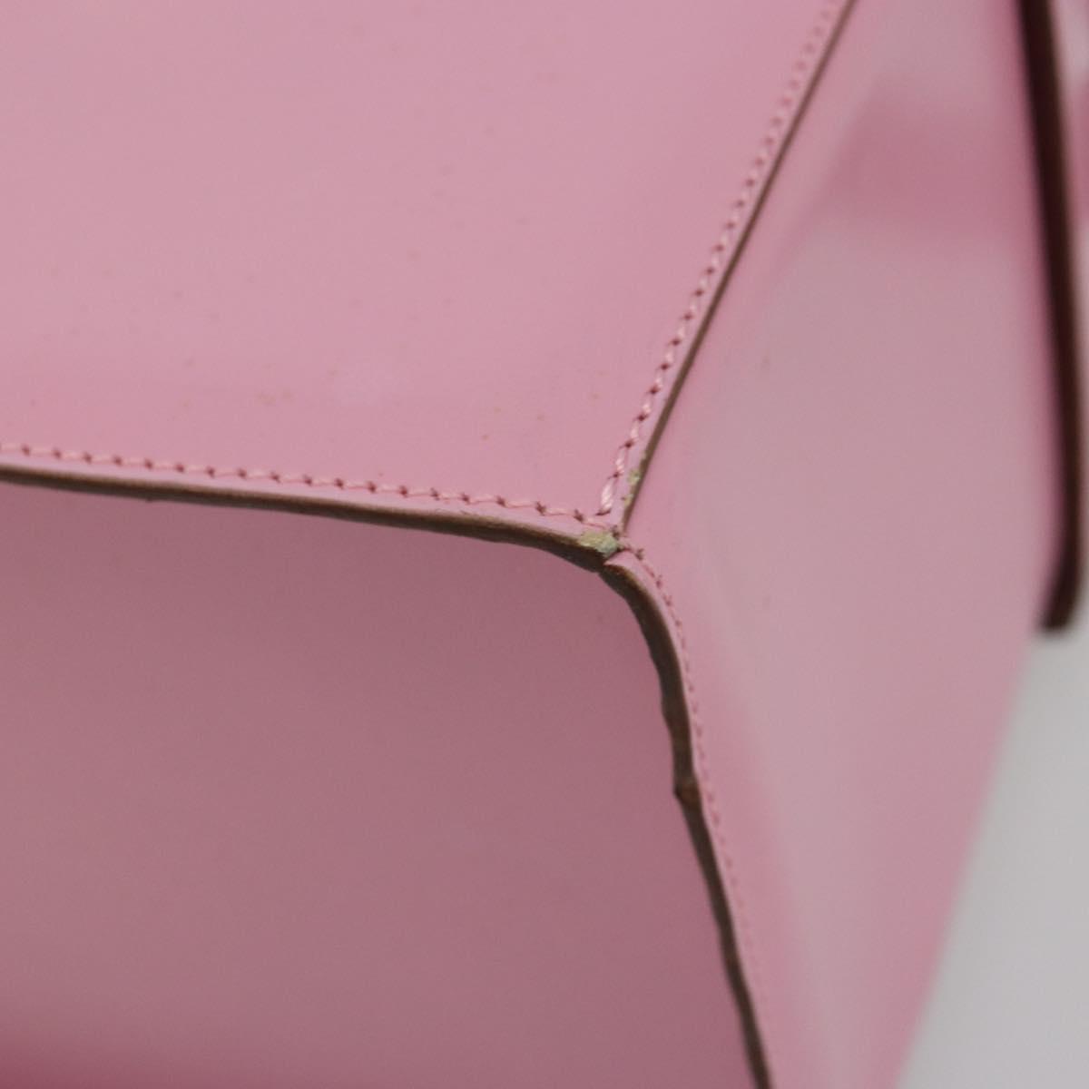 CELINE Vanity Shoulder Bag Leather 2way Gold Pink Auth 183776A
