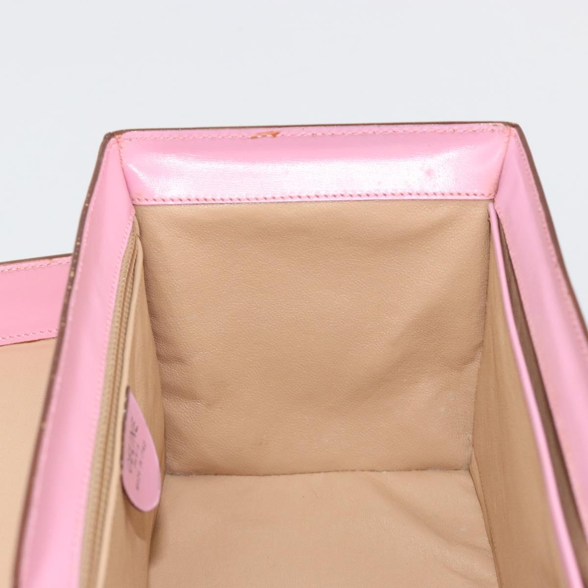 CELINE Vanity Shoulder Bag Leather 2way Gold Pink Auth 183776A