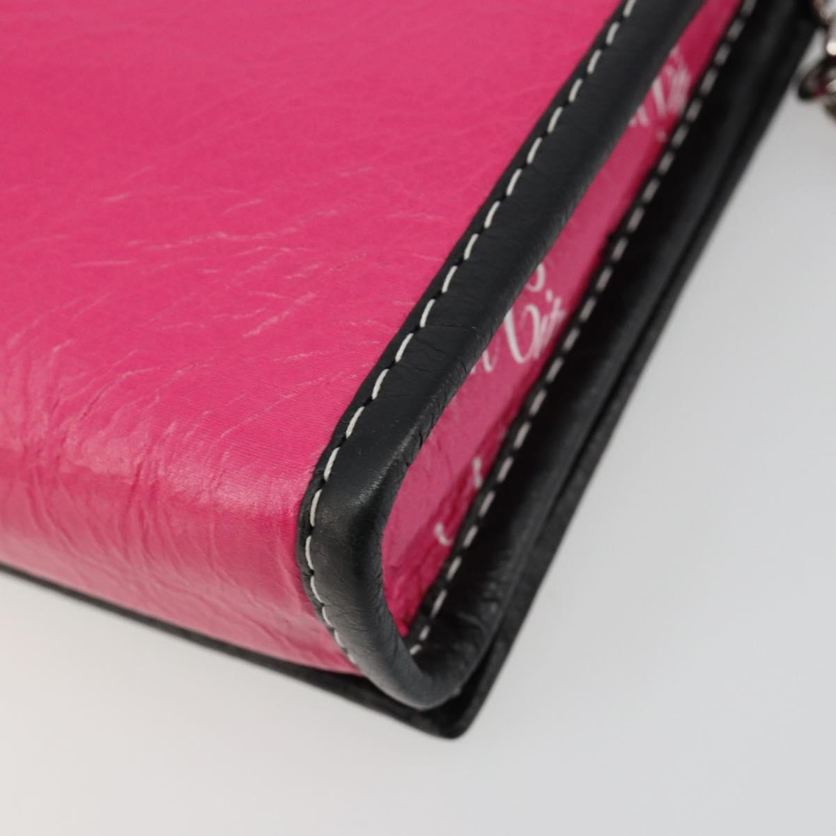 BALENCIAGA Chain Shoulder Bag Leather Pink Silver 197938 Auth 183779V