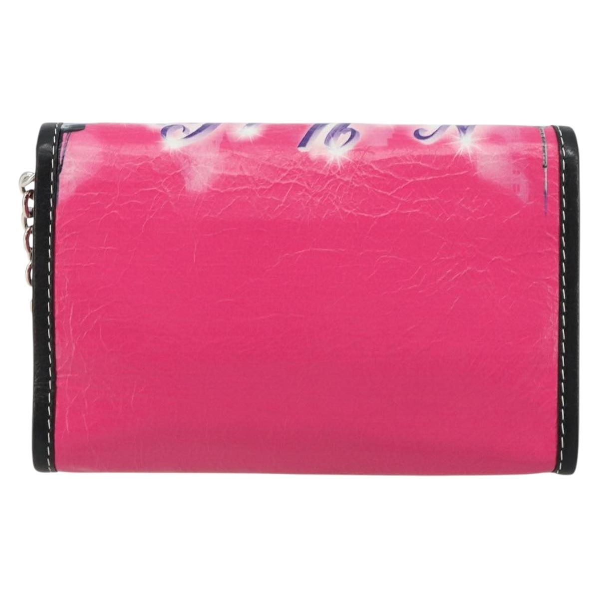 BALENCIAGA Chain Shoulder Bag Leather Pink Silver 197938 Auth 183779V