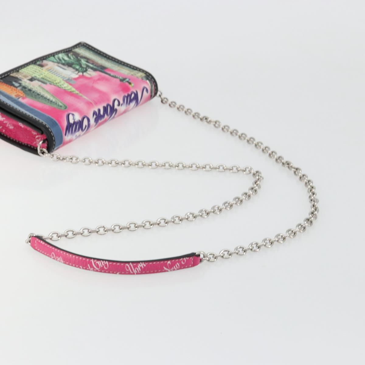 BALENCIAGA Chain Shoulder Bag Leather Pink Silver 197938 Auth 183779V