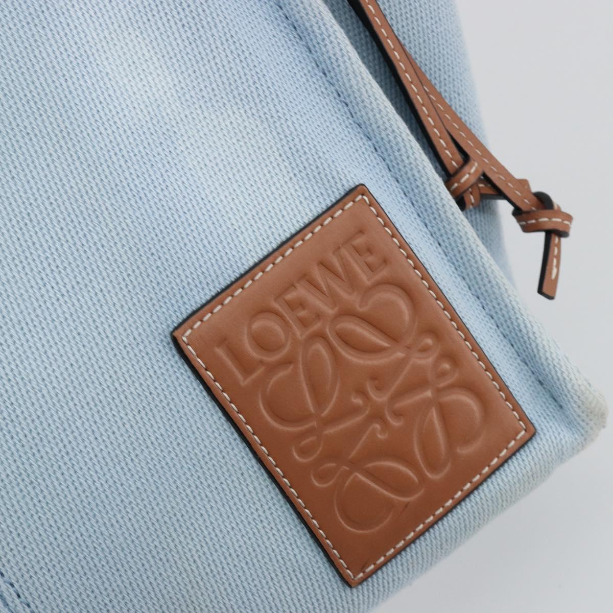 LOEWE Anagram Tote Bag Canvas Light Blue Auth 183780A