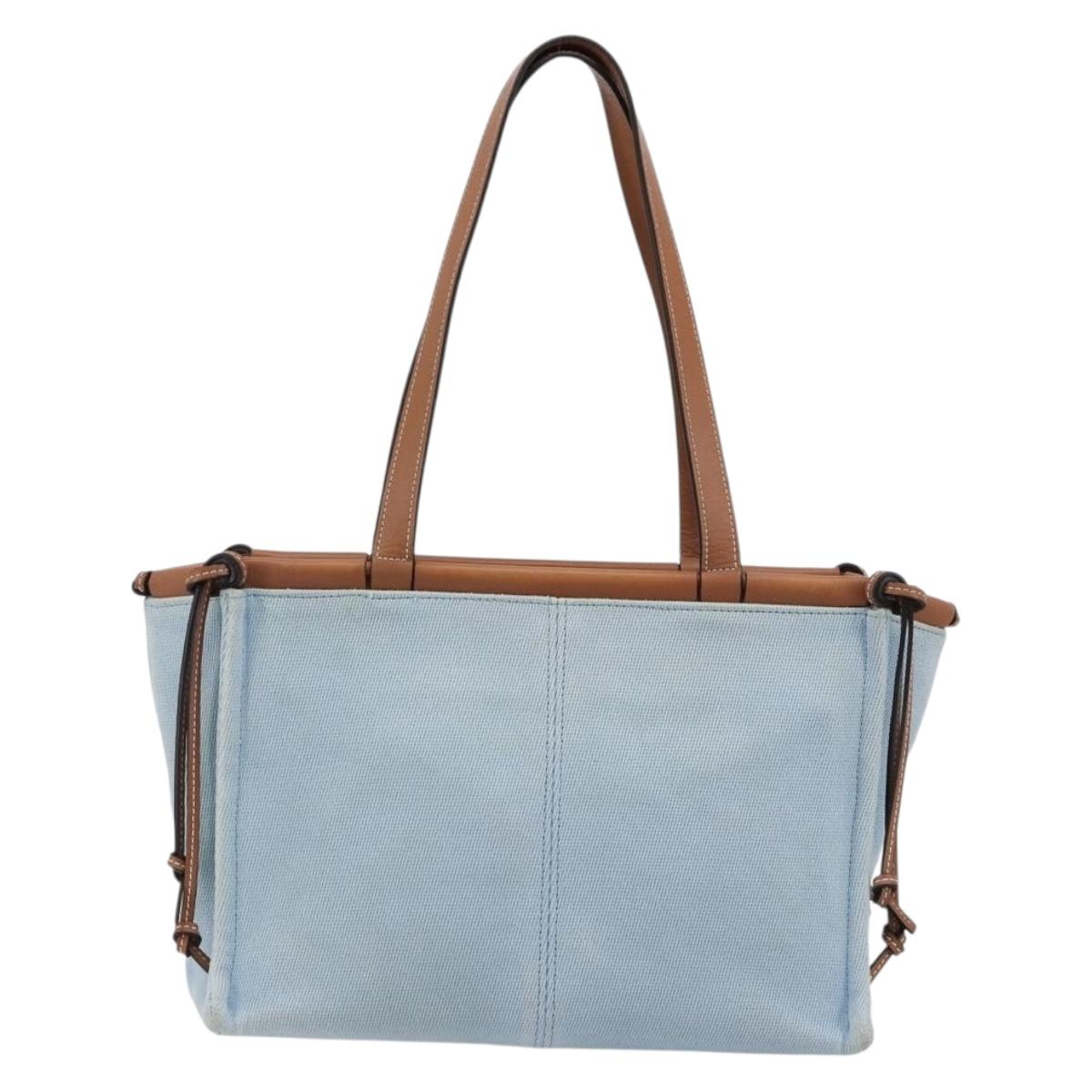 LOEWE Anagram Tote Bag Canvas Light Blue Auth 183780A