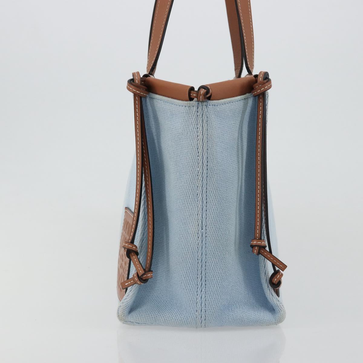 LOEWE Anagram Tote Bag Canvas Light Blue Auth 183780A
